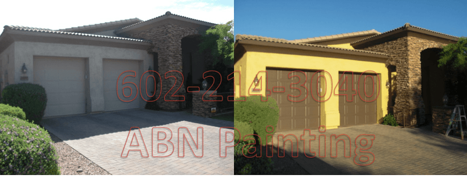 Exterior painting in Phoenix before and after 1