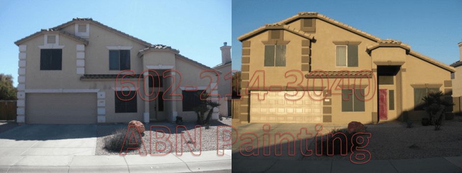 Exterior painting in Phoenix before and after 2