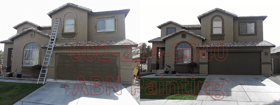 Exterior painting in Phoenix before and after 