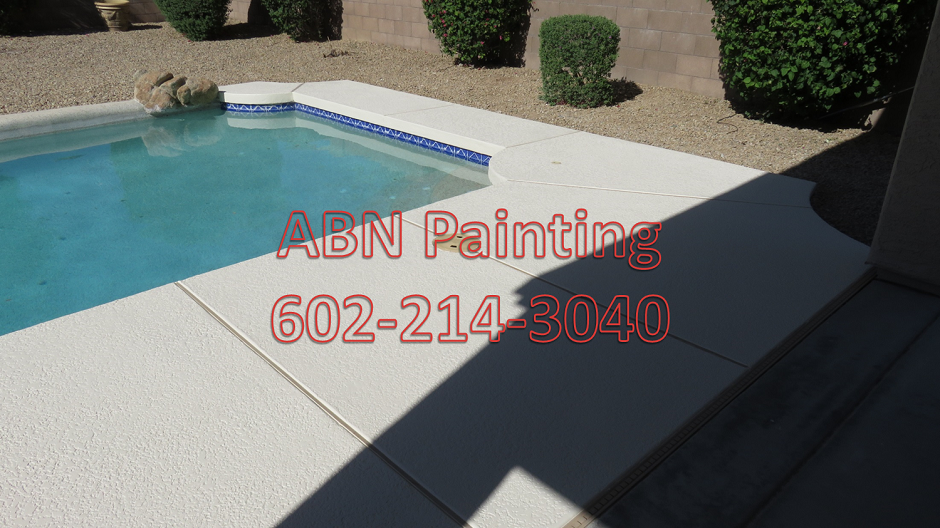 Concrete pool deck painting
