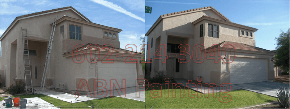 Exterior painting in Phoenix before and after 