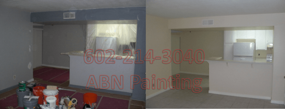 Interior painting in Phoenix before and after 