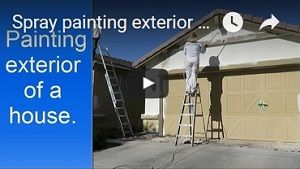 Painting exterior stucco house.