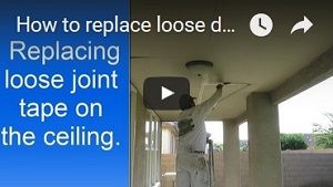 Replacing loose joint tape before spray painting